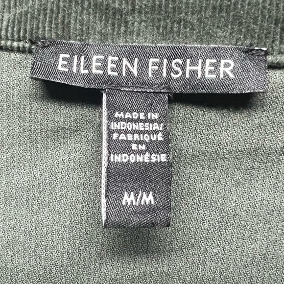 Eileen Fisher Organic Cotton Corduroy Shirt Jacket Womens Medium Olive Green - Picture 7 of 11